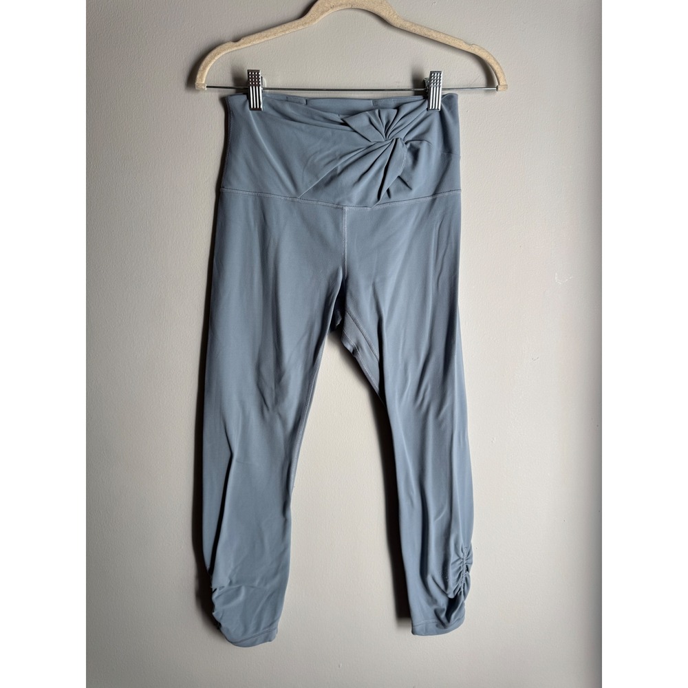 Lululemon Align High-Rise Crop 23 Twist Waist Ruched Leggings Blue Gray Size 6